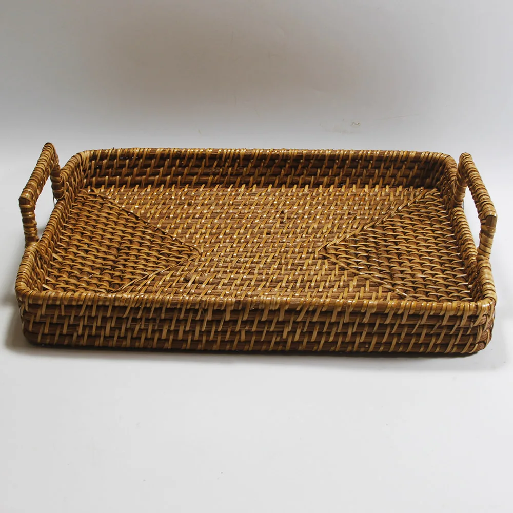 Vietnam handmade tableware woven bamboo wicker rattan serving storage tray
