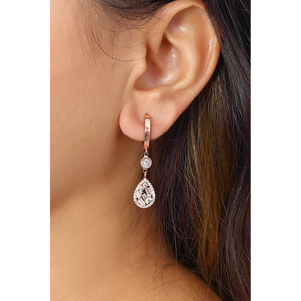 New Design Jewelry Earring Water Drop 925 Sterling Silver With Zircon Drop Earrings