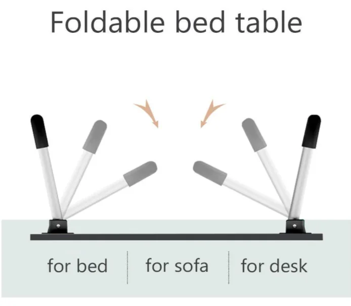 Foldable Stable Bed Tray Laptop Stand Folding Laptop Table Computer Desk For Home Office Study Bed With Tablet Cup Holders