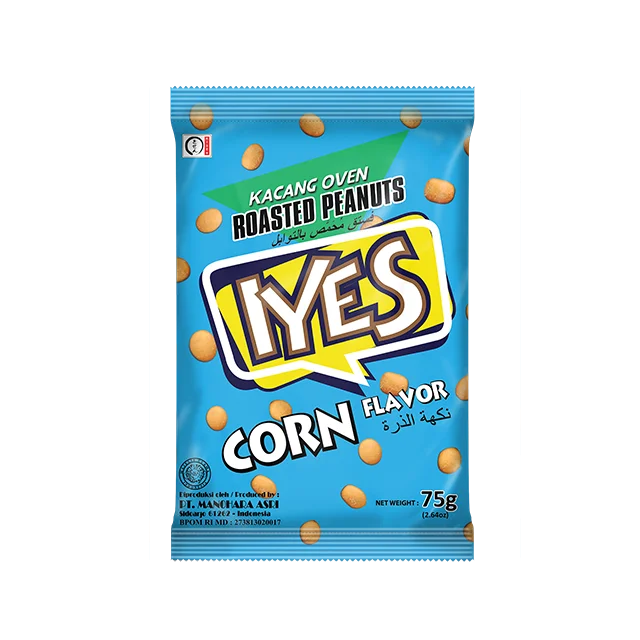 Жареная закуска Iyes высшего качества с арахисовым покрытием, 75 г, вкус кукурузы