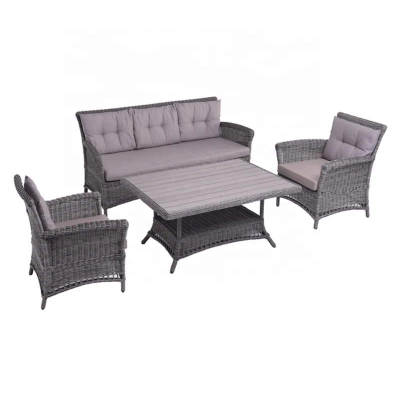 
Hot Sale Professional OEM Factory Waterproof UV-Protection Outdoor Furniture Garden Rattan Sofa Set 