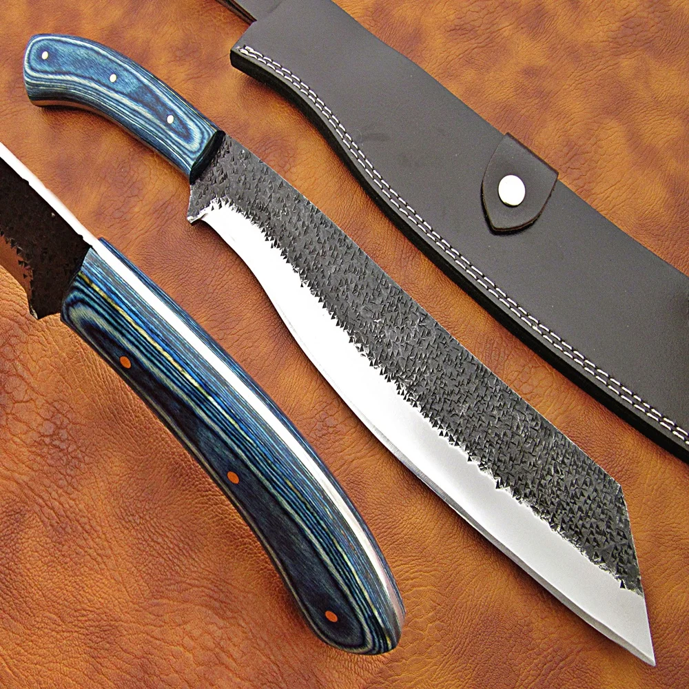 100% Высокое качество стяжная муфта из углеродистой стали мачете/кемпинга, выживания на открытом воздухе, нож с деревянной ручкой, натуральная кожа, высокое качество оболочка SCW-M-0013