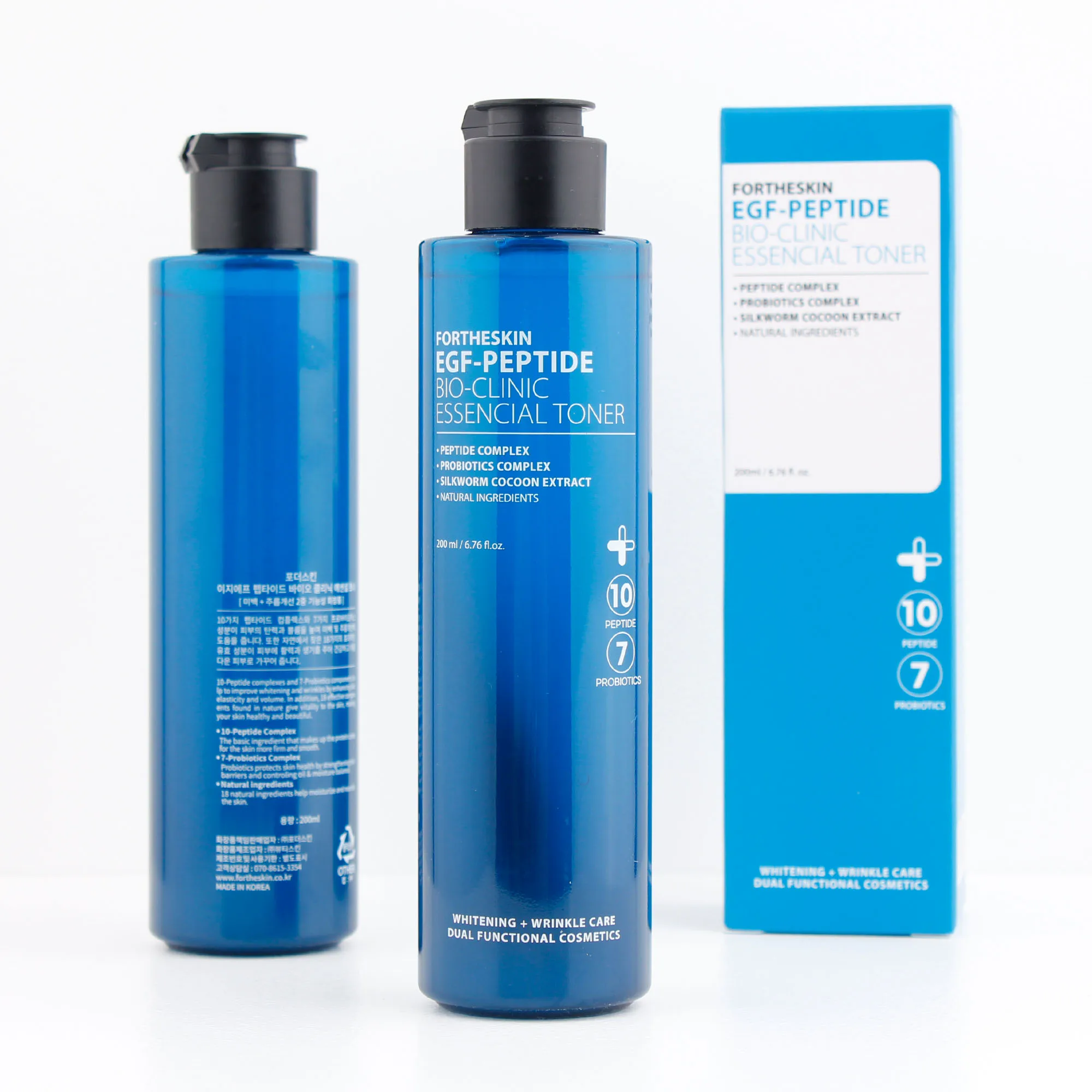 EGF-PEPTIDE BIO CLINIC ESSENCIAL TONER for Korean Skincare Cosmetics OEM, ODM / Customizing ingredients, bottle and packaging