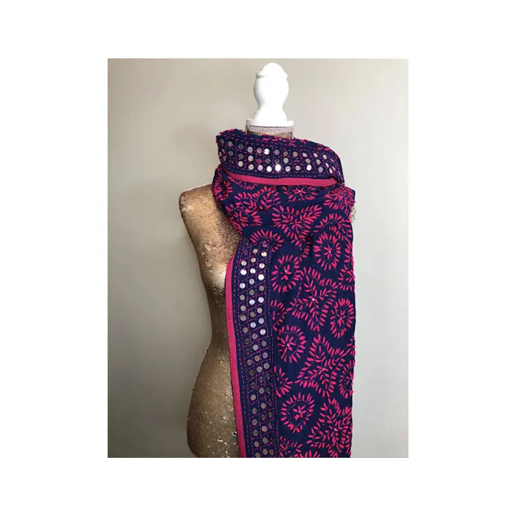 Красивые яркие шарфы Phulkari с ручной вышивкой по оптовой цене
