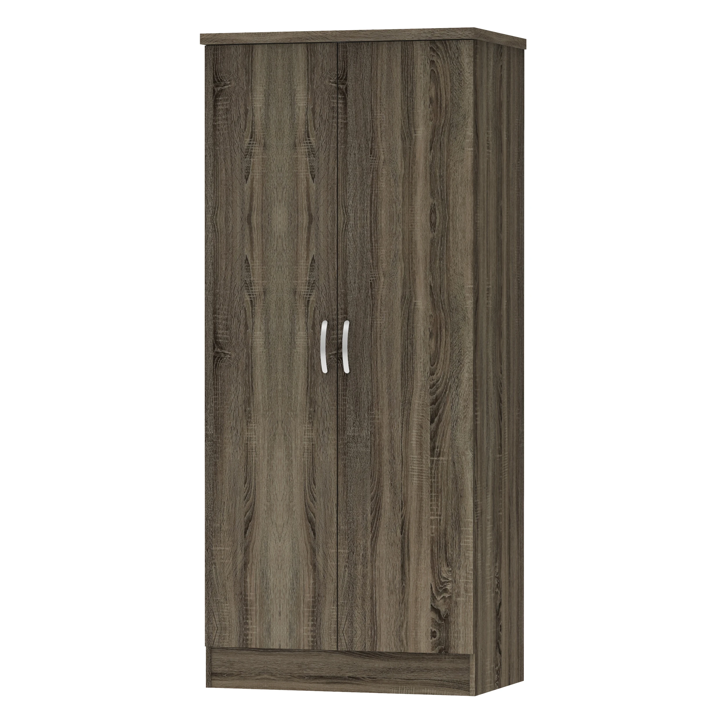 Modern Living Design 2-Door WARDROBE with 2 Drawers Thick Top Panel MDF Material Malaysia Manufactured Bedroom Closets 1235