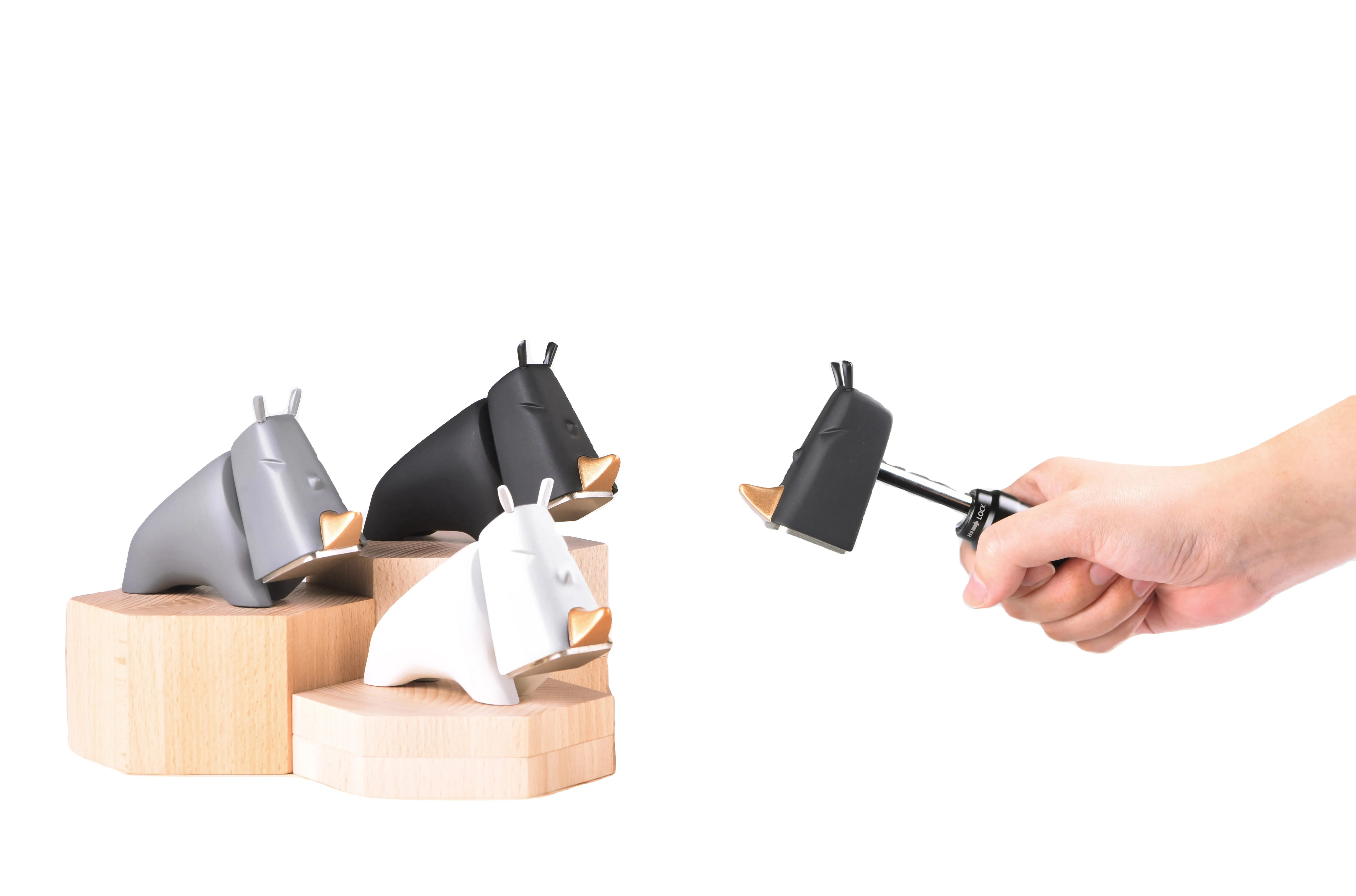 Rhino Hand Tool Creative Safety Hammer for Decoration Special Paperweight Classic Exchanging Gifts Set for Christmas