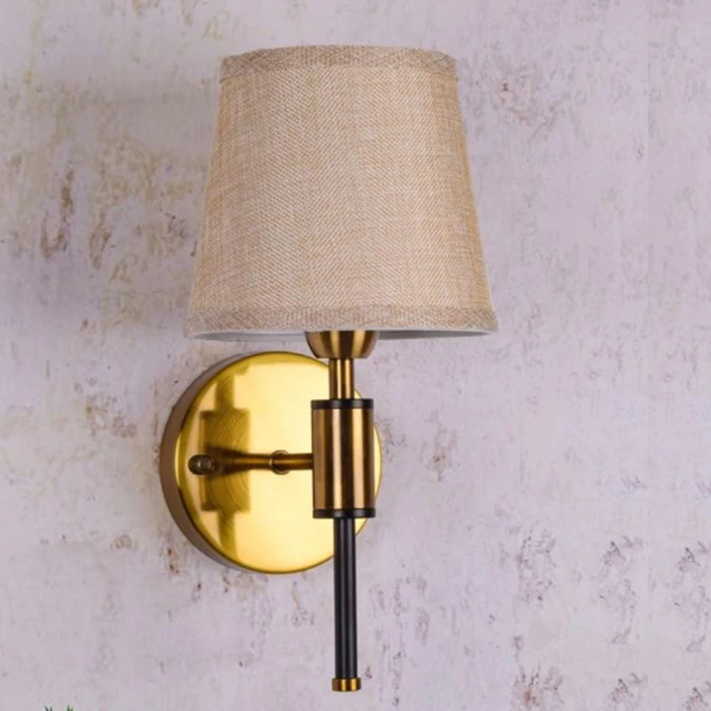 Элитный классический настенный светильник из ткани и металла, настенный светильник для внутреннего и наружного декора