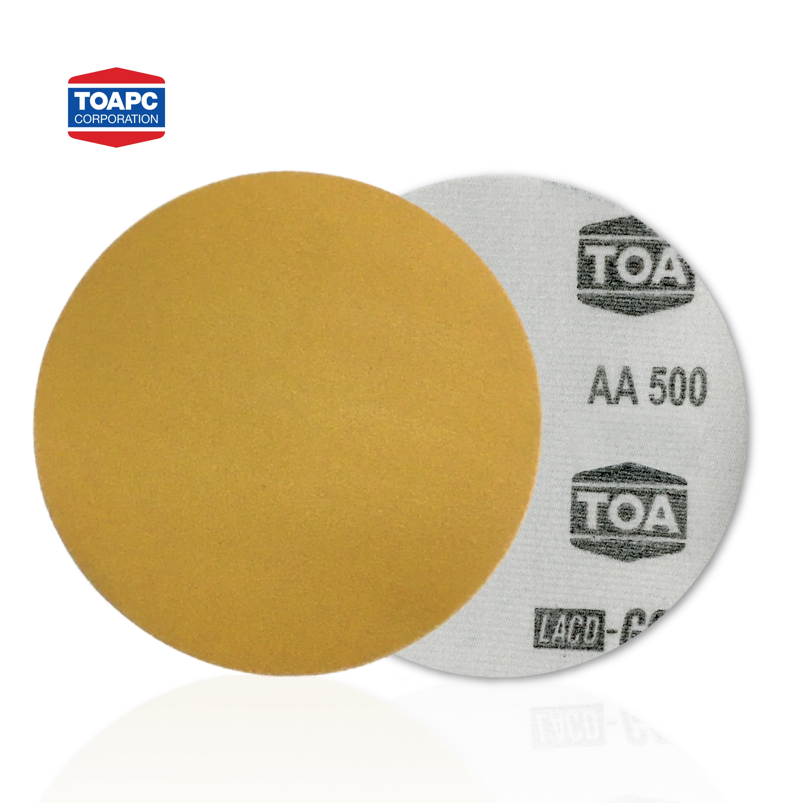 TOA LAC GOLD A931 Dry Sanding Abrasives Paper Disc size 125mm Grit 60 to 800 - Aluminum Oxide for Automotive Furniture and Metal