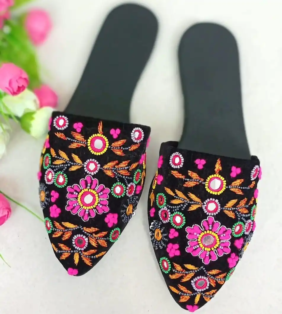 Дамские дизайнерские свадебные мюли из панджаби этнические ручная работа традиционные кожаные JUNJABI MOJARI балетки ручной работы на плоской подошве
