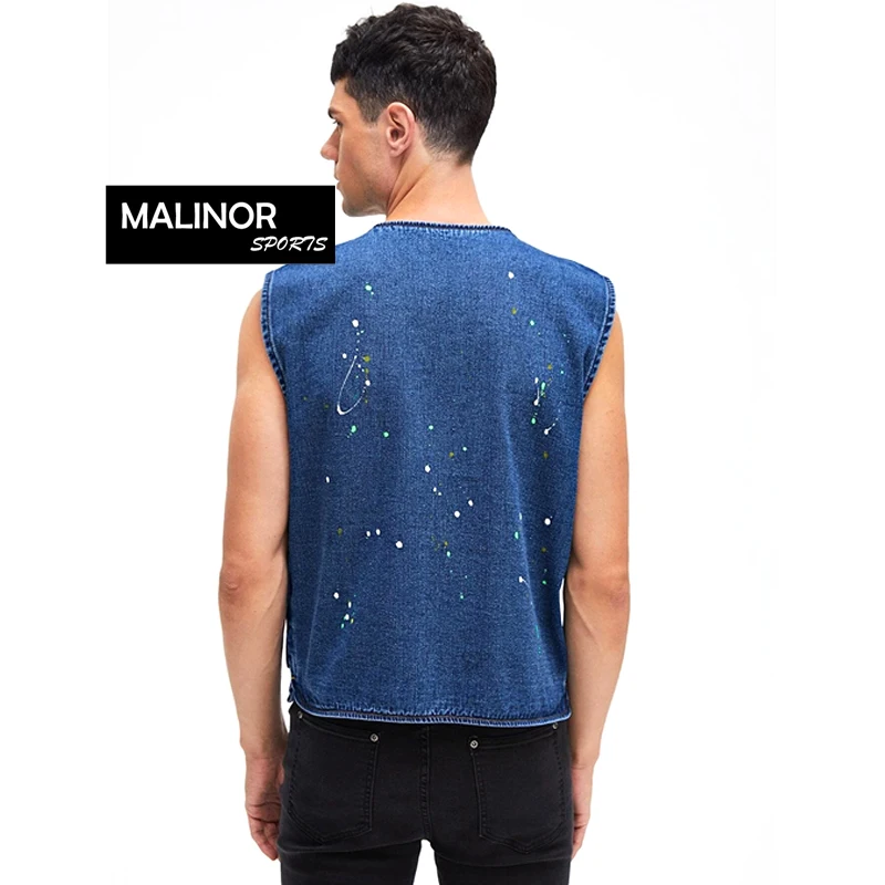 New Style Jean Vest Outdoor Denim Vests Biker Multi-Pockets Fashion Denim Vest