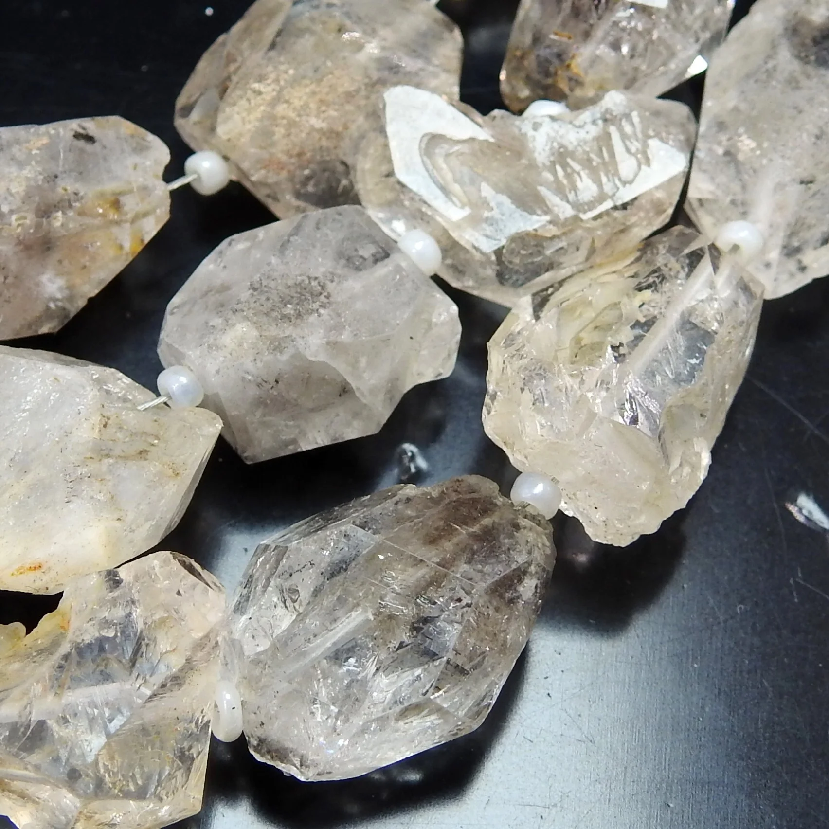 Herkimer алмазные бусины из натурального кристалла необработанные необработанный камень