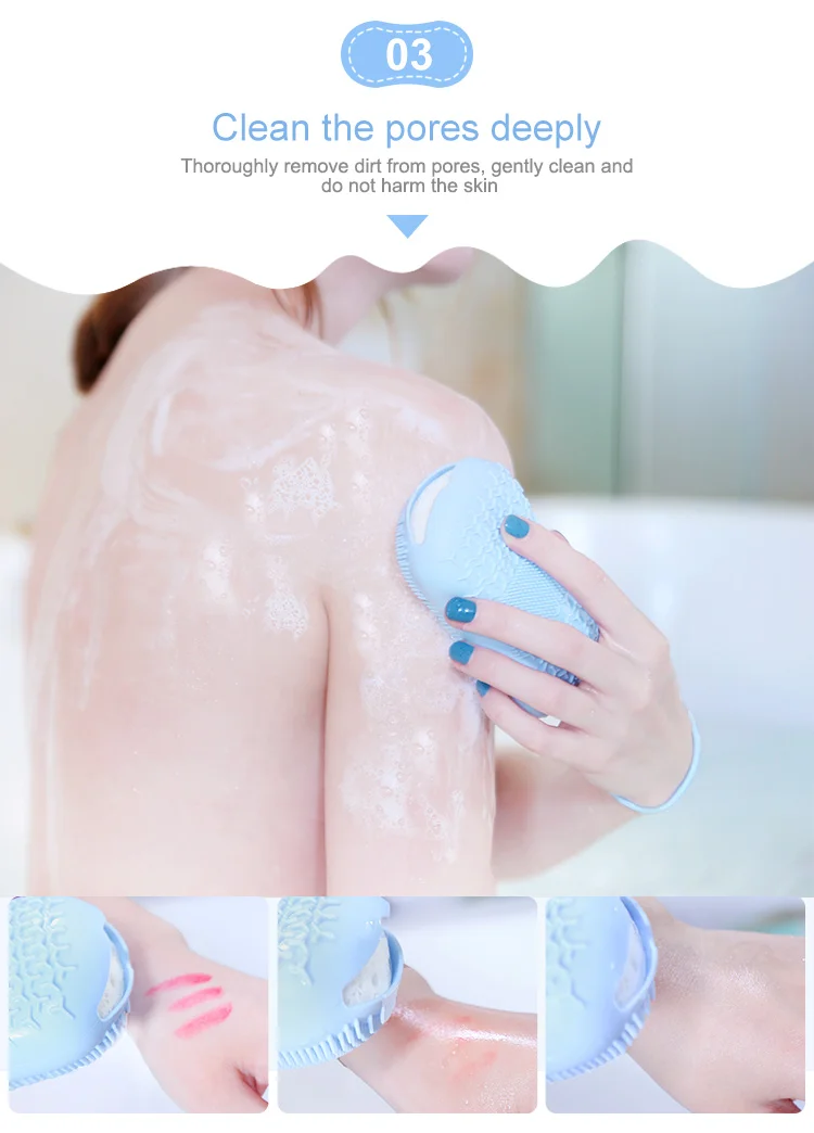 Популярный товар губка для ванны скраб с принтом силиконовый скребок