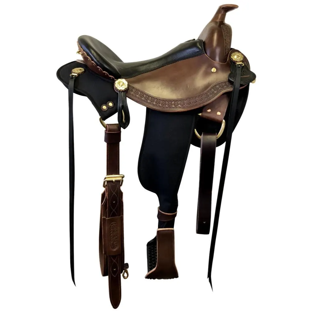 Horse trail saddle -2021 Custom WESTERN TRAIL HORSE BLACK LEATHER