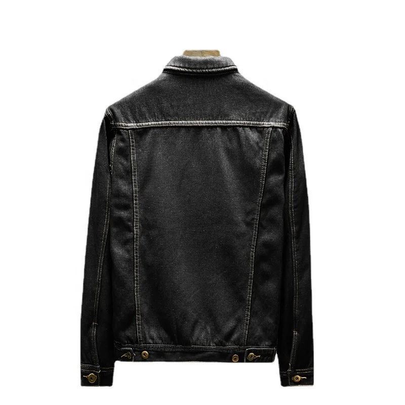 MDJ006 hot sale warm thicken coat men winter jacket plus size coat fleece jean jacket black denim jacket men plus size