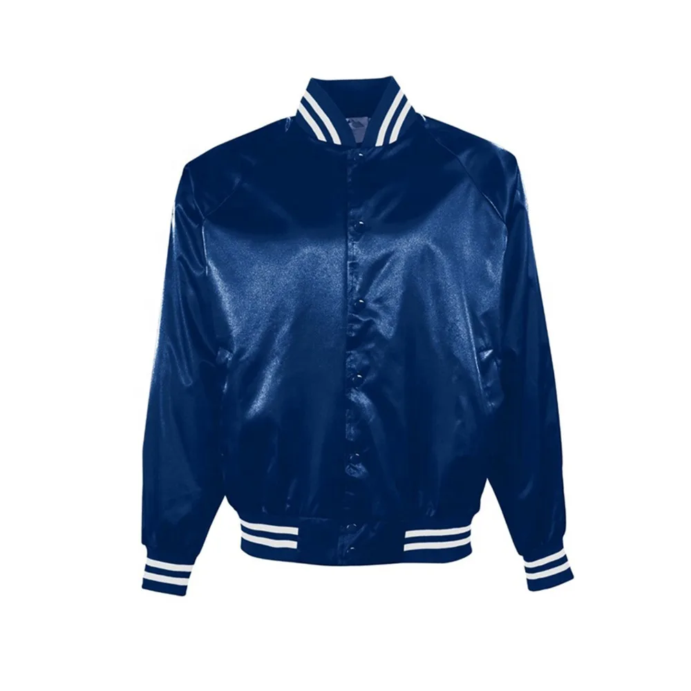 Hot Sale Varsity Jackets Satin Made Button Style Pullover Plus Sized College Men Bomber / Letterman Jackets