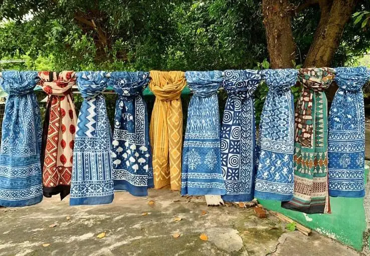 cotton block print shawl women stole scarfs