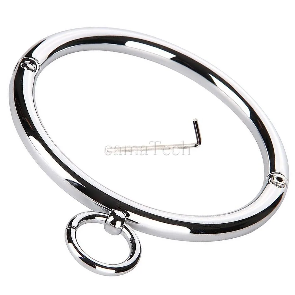 Sex Toy Stainless Steel Rings BDSM Slave Harness Neck Accessories Bondage Collar For Women Gay