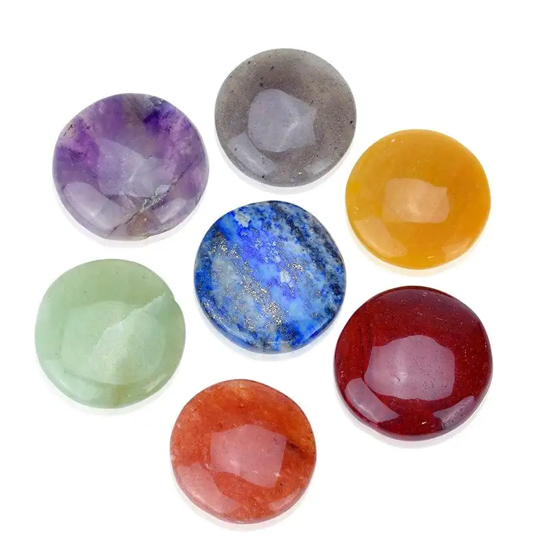 Набор из 7 дисковых чакр, набор чакр, восстанавливающие кристаллы рейки, 7 камней чакры good vibes