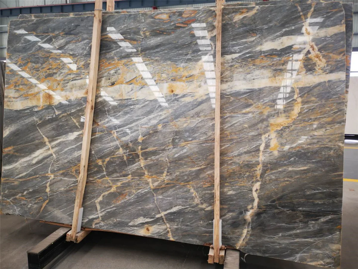 High Quality Polished Italy Pascal Grey Marble Fior Di Pesco Blue Marble Slab For Interior Decor