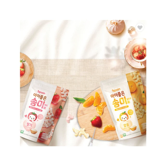 
Fruity Biscuit 100% Korean Organic Ingredients Grain Rice Snacks for Baby 