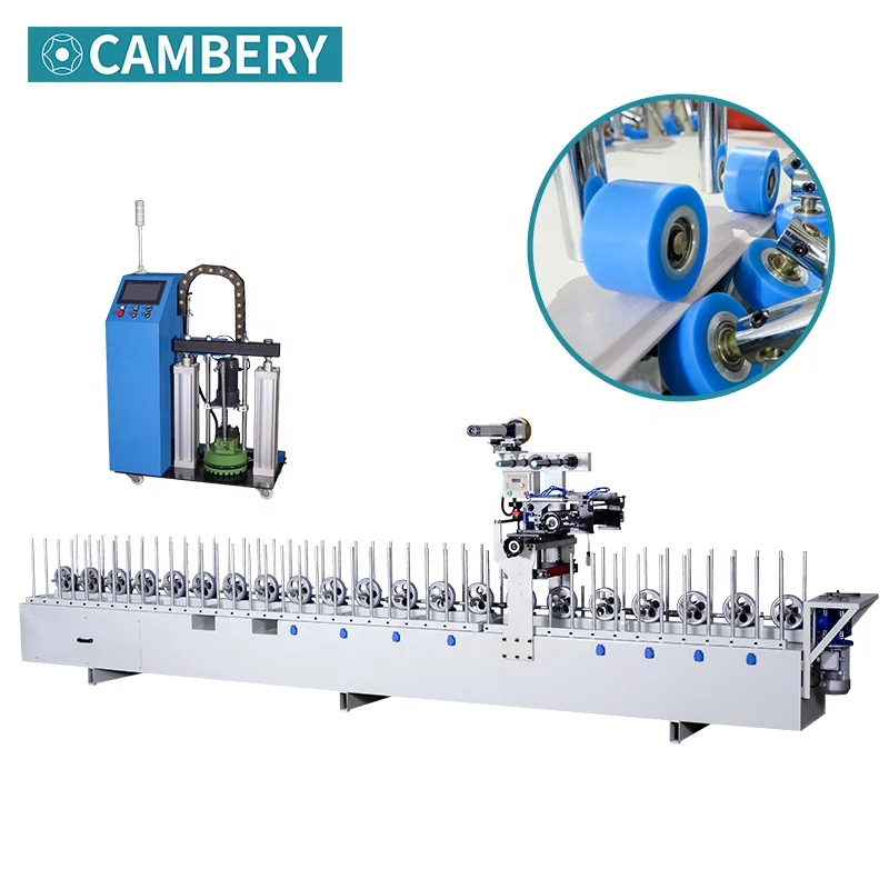 woodworking machinery pvc profile laminating machine PUR adhesive profile wrapping machine