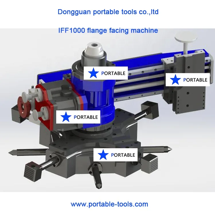 Portable flange facing machine for refinery value pipe flange repairing