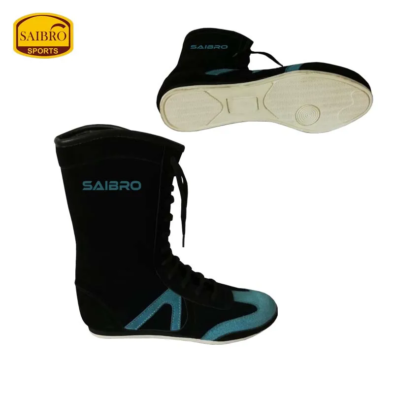 Professional High Quality Men Breathable Mesh Boxing Shoes High Ankle Kick Boxing Wrestling Shoes