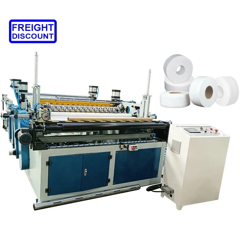 Jumbo Roll Toilet Paper Slitting And Rewinding Machine Equipped With Deliver Paper With Pneumatic Wide Belt