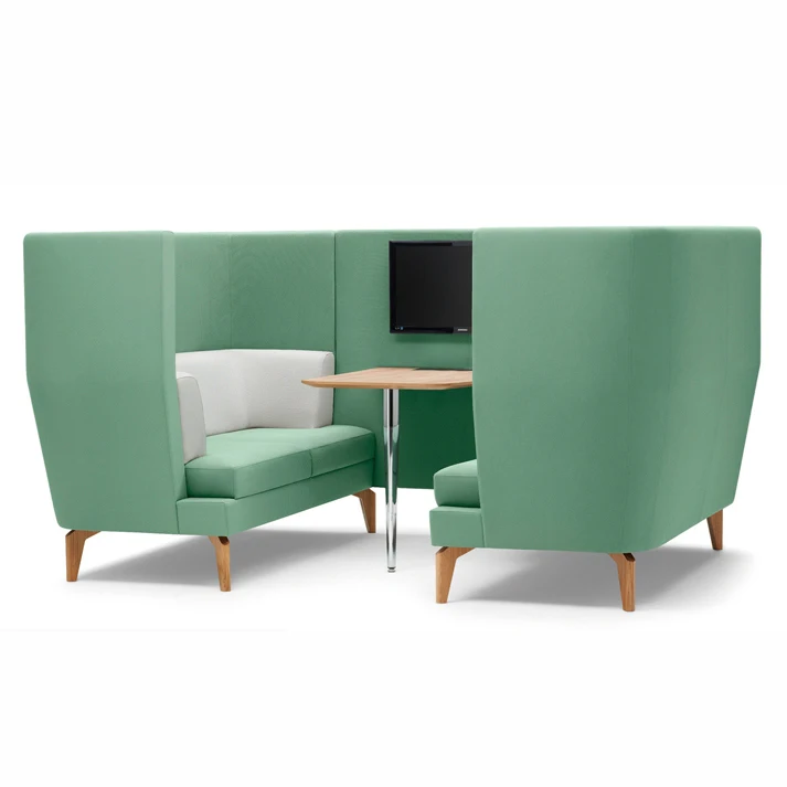 Commercial curved office meeting sofa pod booth