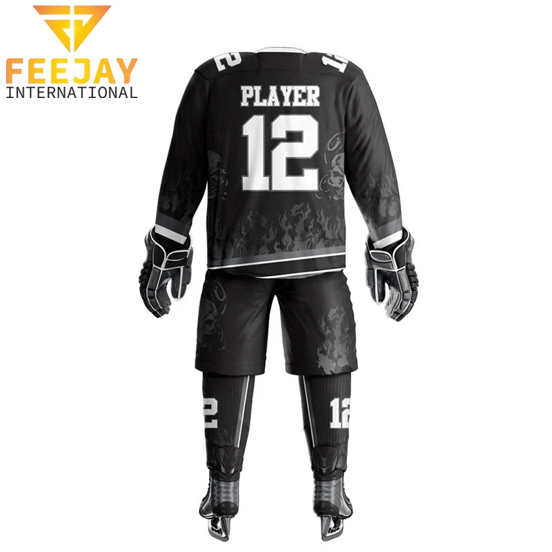 Оригинальный изготовленный на заказ большие размеры Джерси для хоккея с шайбой высокое качество набор униформы сублимационной печатью