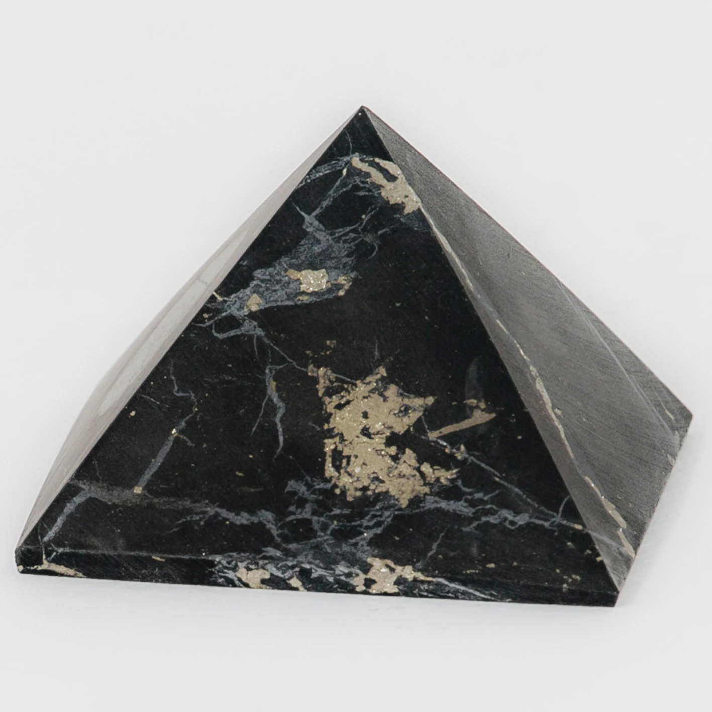 Shungite Pyramids 4 cm Unpolished, stone crystal pyramids. A souvenir made of stone for the house. Collectible Crystal