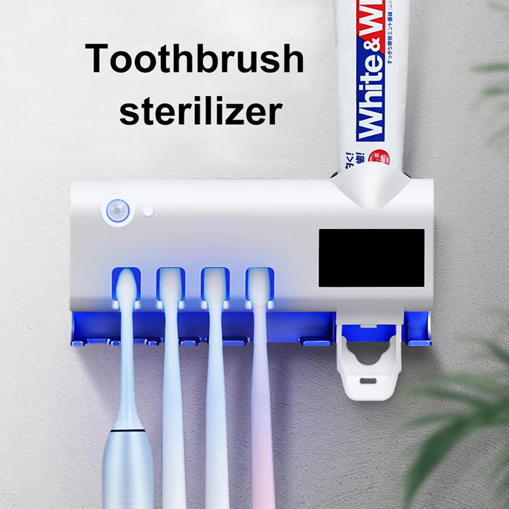 Wall Mounted Automatic Toothpaste Dispenser and Toothbrush Holder for Bathroom Space Saving