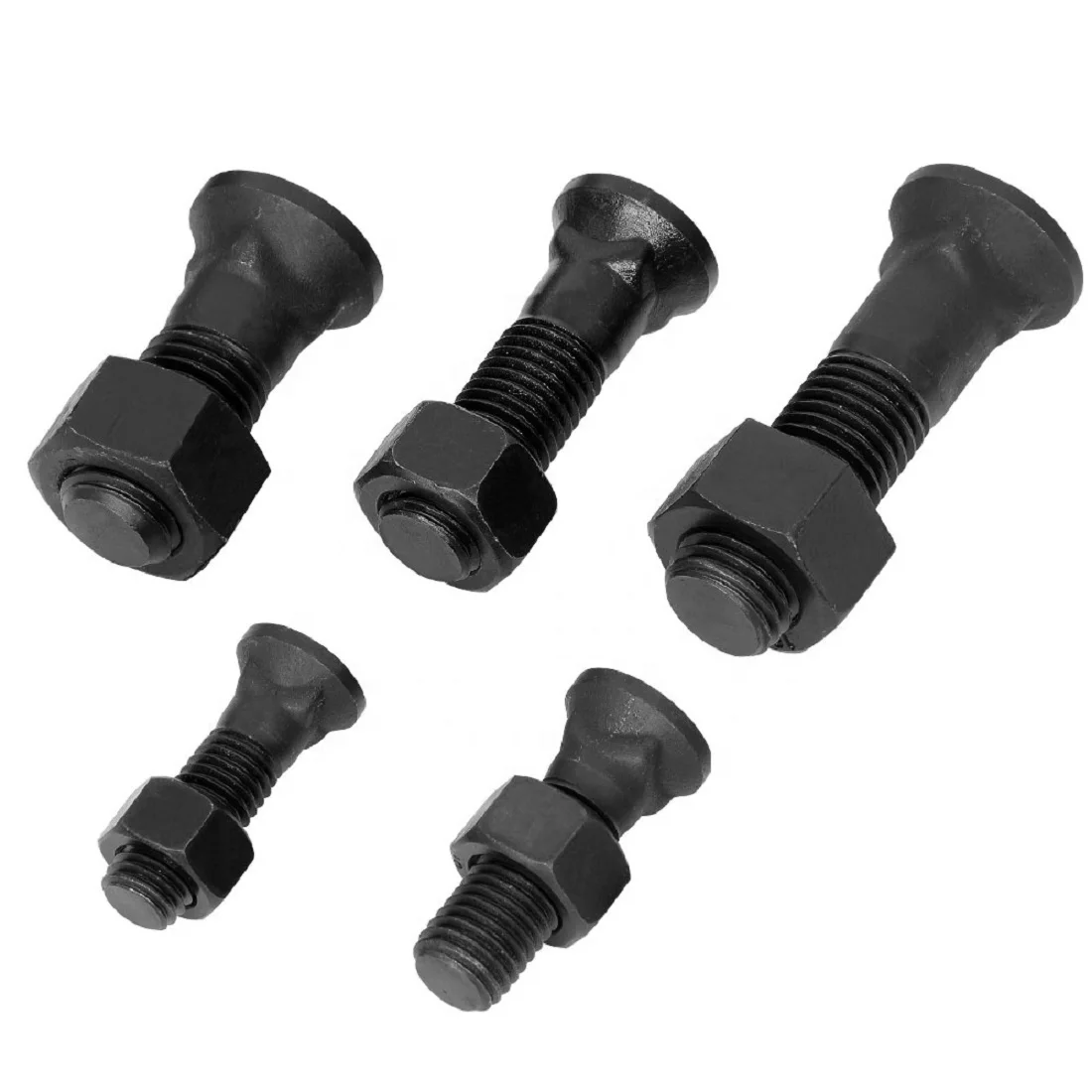 
Excavator Bucket Accessories Black 8.8 Gradestandard Size High Strength Plow Track Shoe Bolts And Nuts 