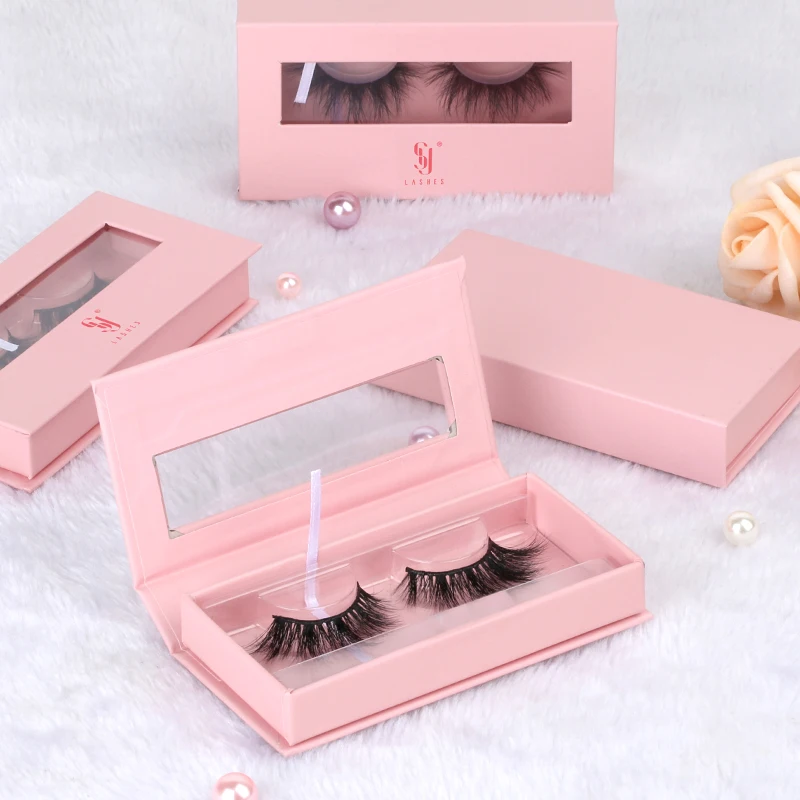 Wholesale Custom Luxury Lashbox Packaging Private Label Free Design Empty Cute Lashpackaging Box Pink