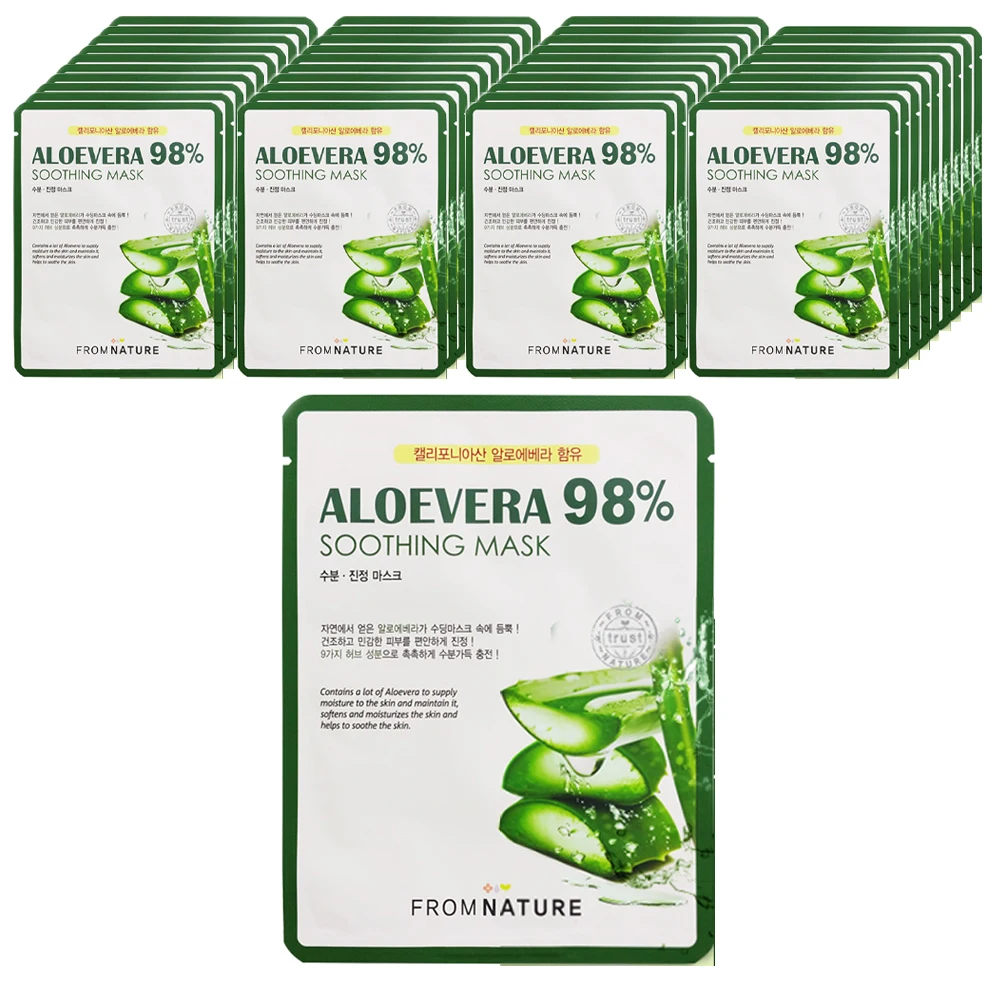 Aloe vera gel FROM NATURE Aloe vera soothing mask Sheet skin care face sheets korea