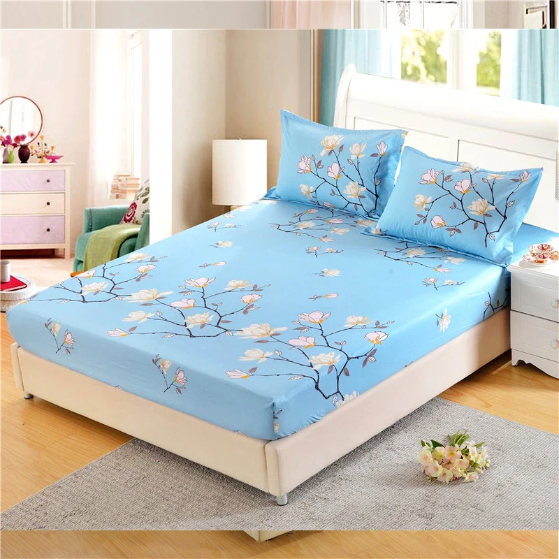 
1pc 100%Polyester Encryption Cloth Fitted Sheet Printing Bedding Adjustable Elastic Band 200-220cm A Variety of Specifications 