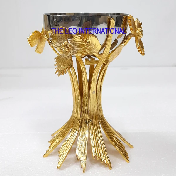 Подставка для цветов металлическая литая золотистая белая матовая чаша высокого качества 4x4x7 дюймов горелка Mabkhara благовония уголь уд