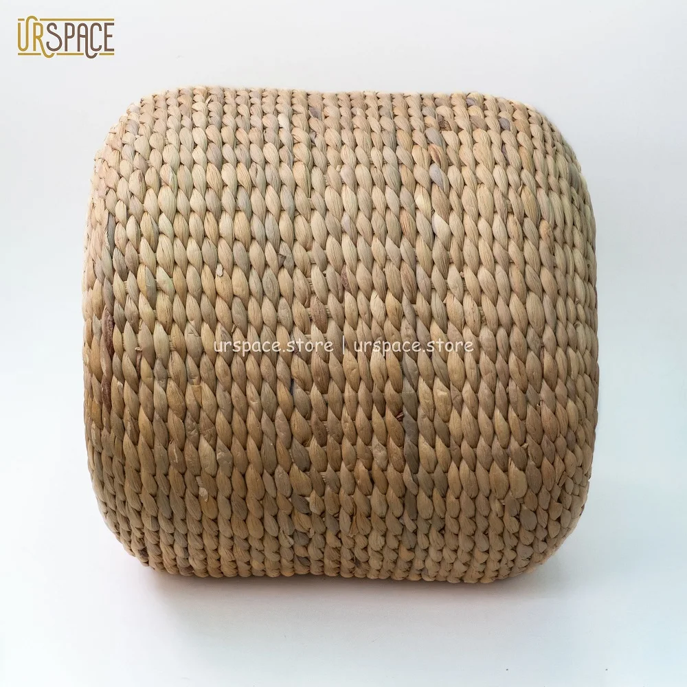 Application style design round ottoman Scandinavian Round Shape Woven Hyacinth Garden Stool from Vietnam With ODM/OEM service