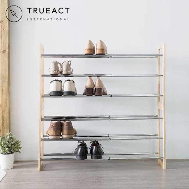 Ready to Ship Design Wooden Grain Simple Shoes Storage Wood Rack Design Stand