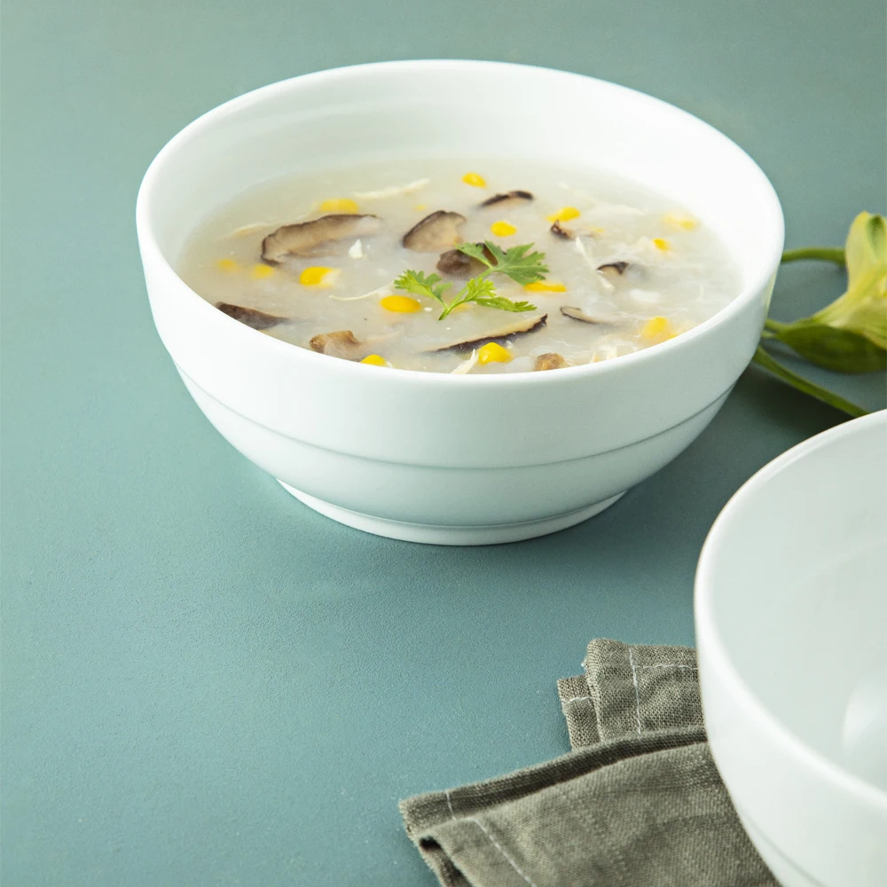 OEM White porcelain Salad bowl, Pho bowl hot trend wholesale for hotel restaurant with Available Sample
