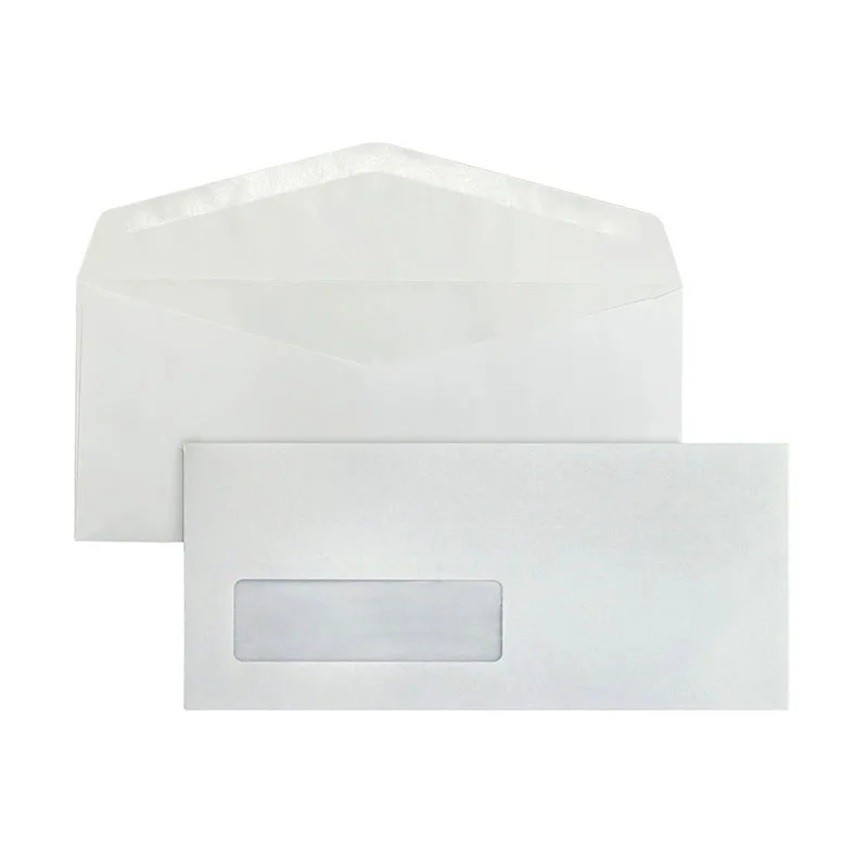 Auto Inserting #10 Envelope 4 1/8 x 9 1/2 inch 24 lbs white wove Moist Mailing Envelopes Window