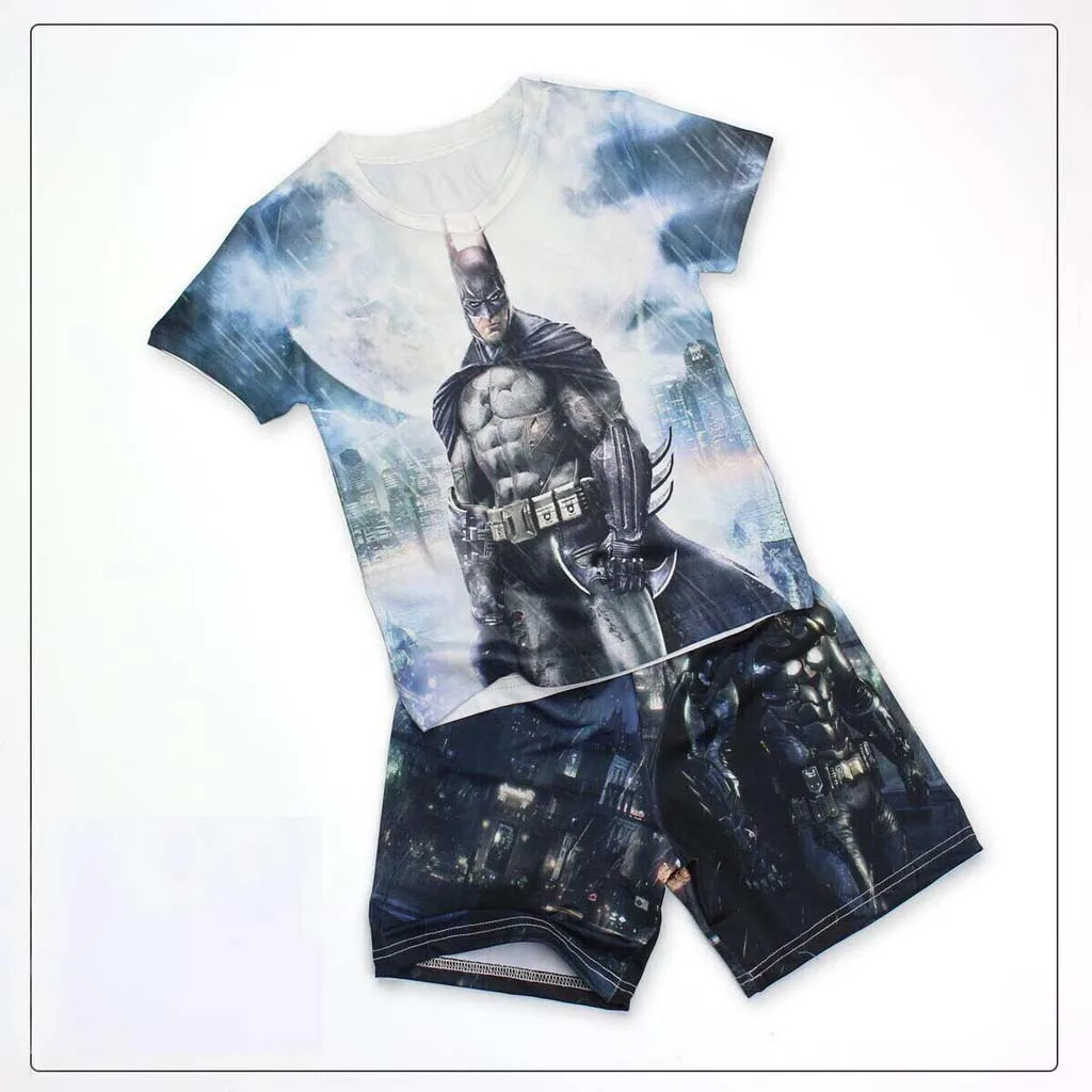  Высококачественные комплекты одежды для мальчиков из полиэстера с 3D рисунком и анимационными героями мультфильмов