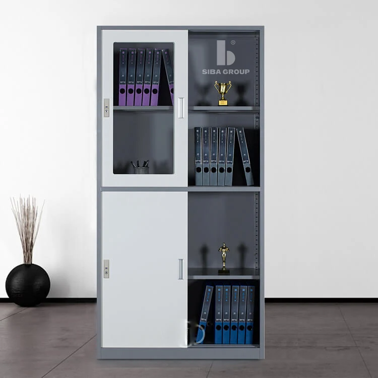 Hot Selling Office Cabinet With 2 Glass Sliding Door For Display