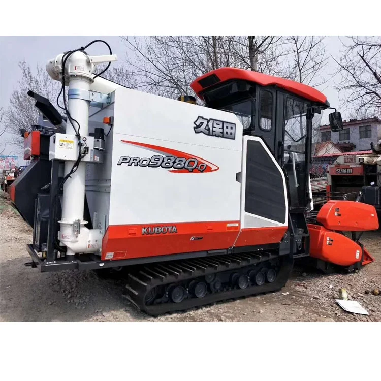 Используемом состоянии Пэдди сельскохозяйственные шины поле Kubota 4LZ-4(PRO988Q) комбайн для сбора урожая