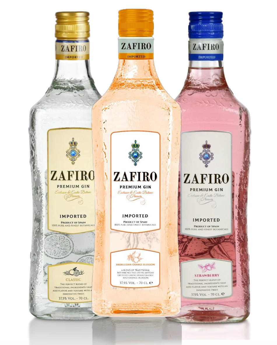37.5% содержание алкоголя, специальный высококачественный Джин, традиционный метод, натуральный растительный аромат Juniper Zafiro Premium Gin