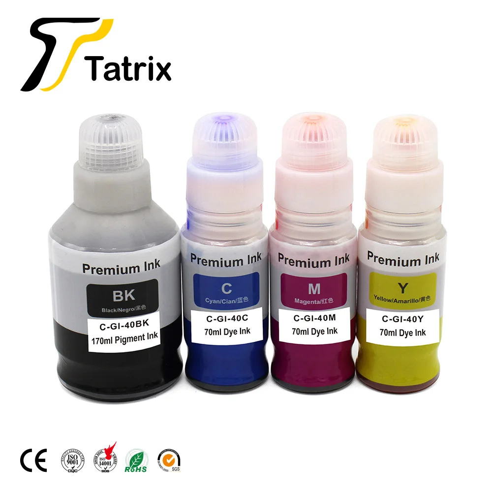 Tatrix GI-40 GI40 совместимые чернила на водной основе для массовых грузов бутылка пополнения чернил Canon PIXMA G5040 G6040 tinta para