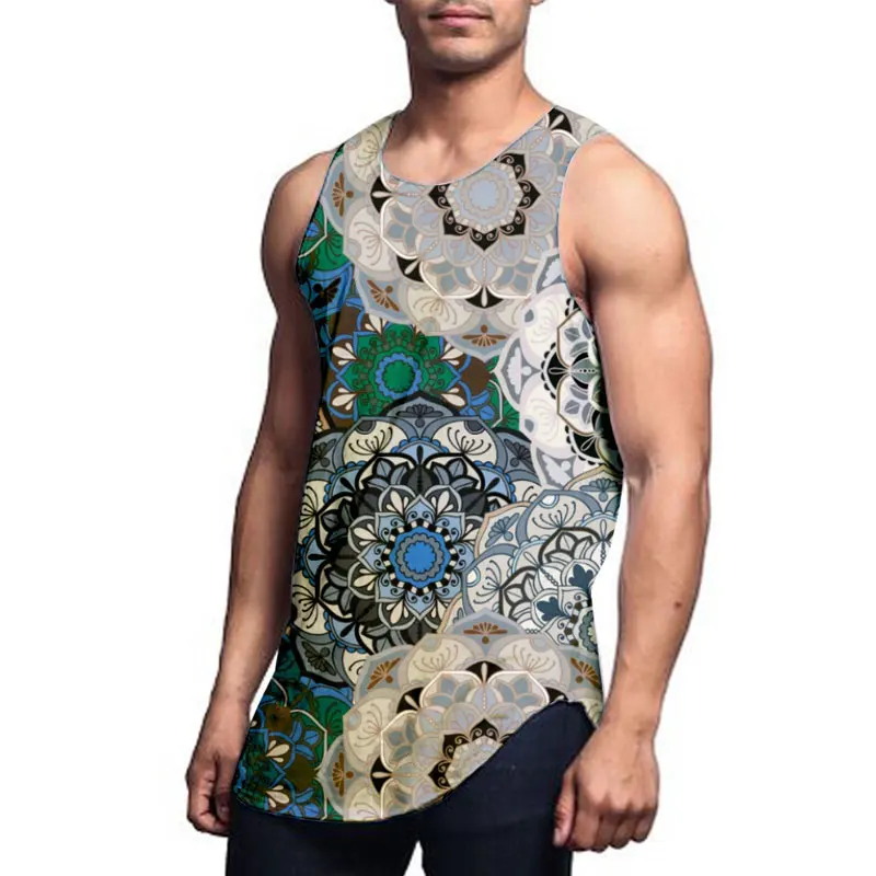 
Wholesale Sublimation Printed Tank Top Your Own Cheap Price Tank Top Cotton Polyester Men Tank Top 