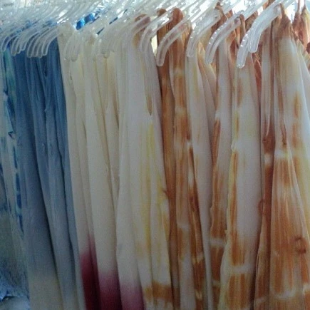 SILK tie Dye Shibbori Evening Cocktail Dress Trapeze Dresses FABRICS SILK for Bulk Export