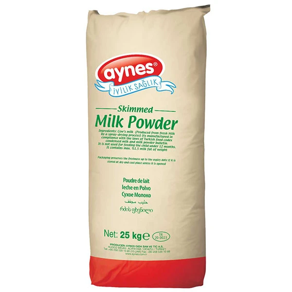 AYNES SKIMMED MILK POWDER 25kg Creamer Milk Powder in 25kg Bags Max White KOSHER Packaging Color Weight Fat Shelf Adul