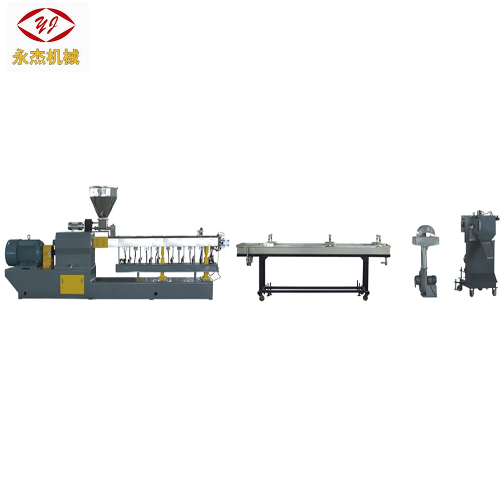 PE/PP/PVC double screw extruding granulator plastic pellet line